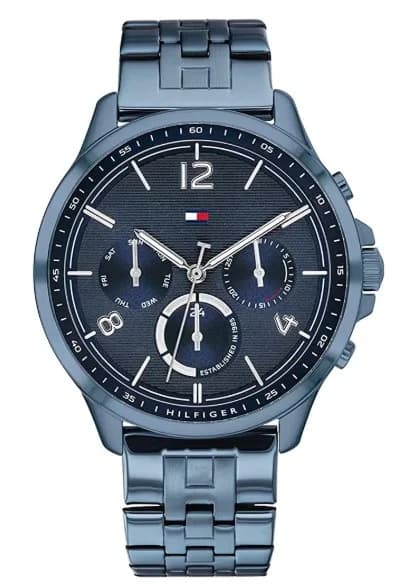 Tommy Hilfiger 1782227 montre femme, cadran bleu, bracelet acier bleu