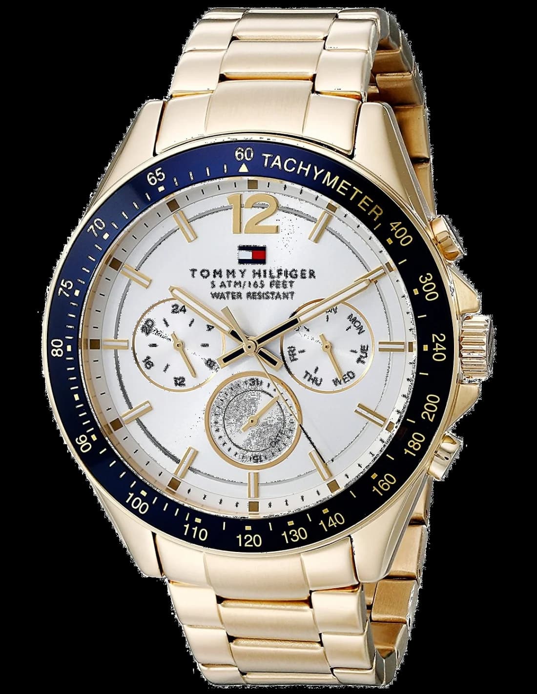 Tommy Hilfiger 1791121 montre homme, cadran argenté, acier doré 44mm