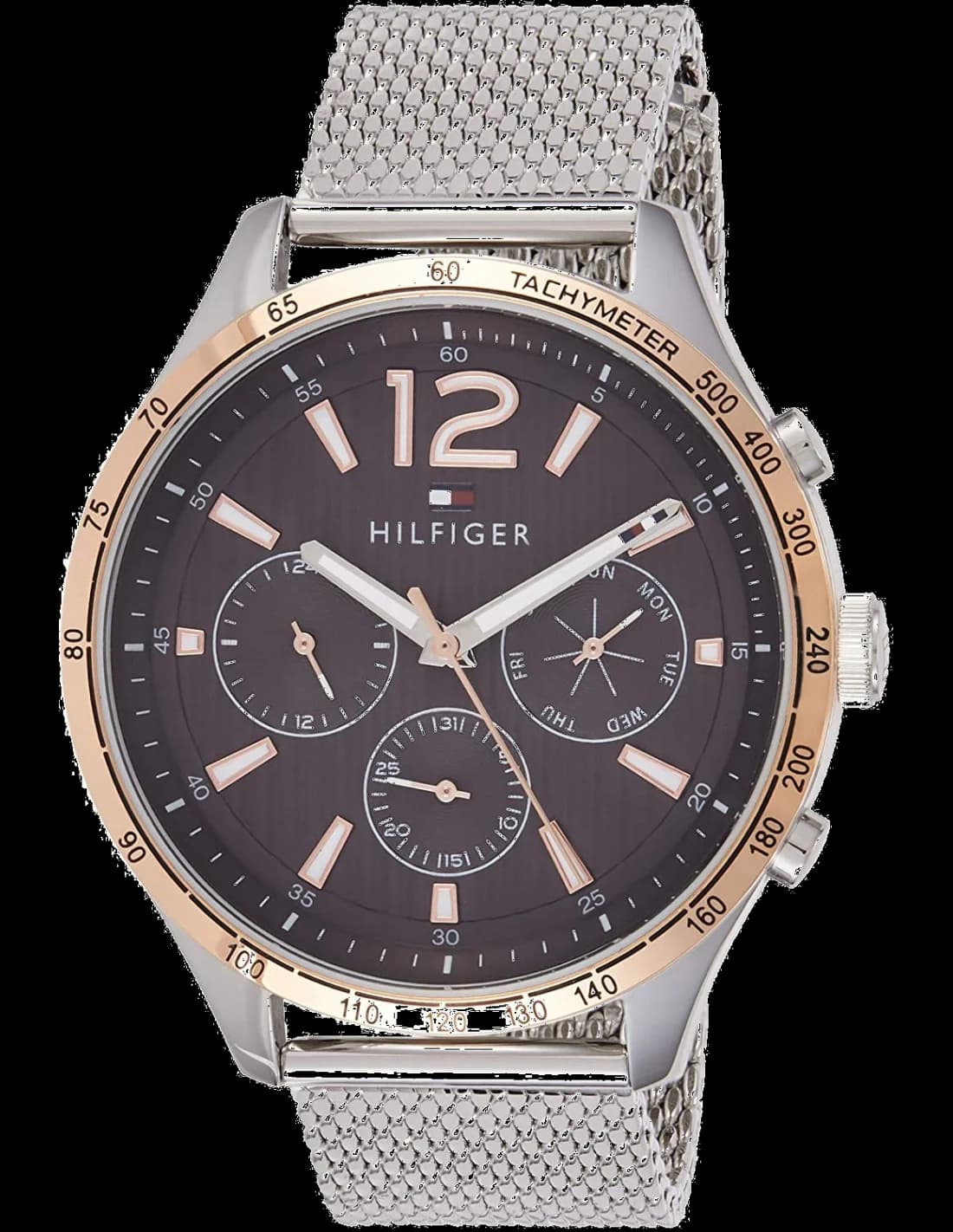 Tommy Hilfiger 1791466 montre homme, cadran noir multifonctions, bracelet acier