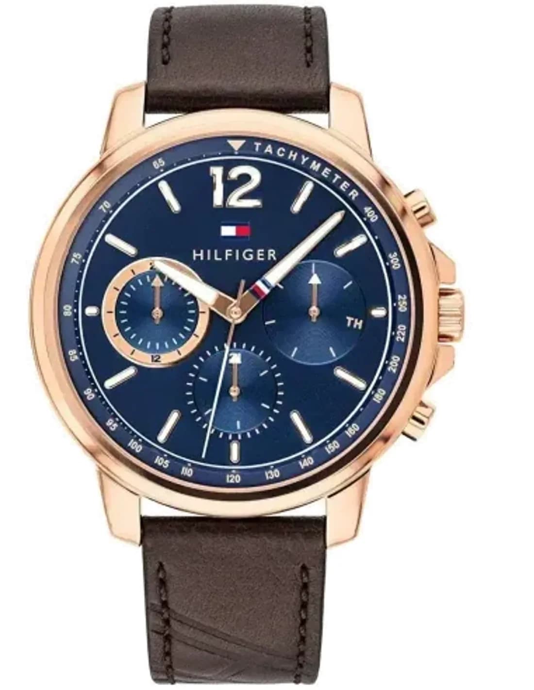 Tommy Hilfiger 1791532 Landon Blue Dial and Brown Leather Strap Watch