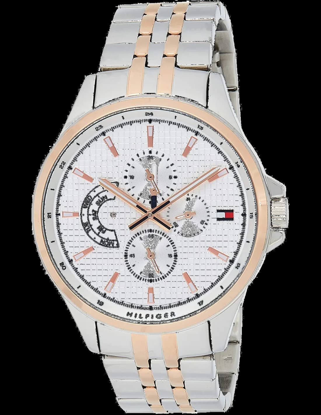 Tommy Hilfiger 1791617 montre homme, cadran blanc, bracelet acier gris anthracite