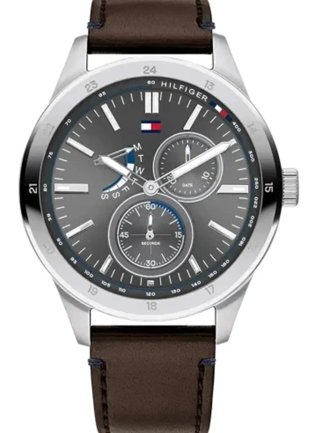 Men's Watch Tommy Hilfiger 1791637 Austin Blue Dial and Brown Leather
