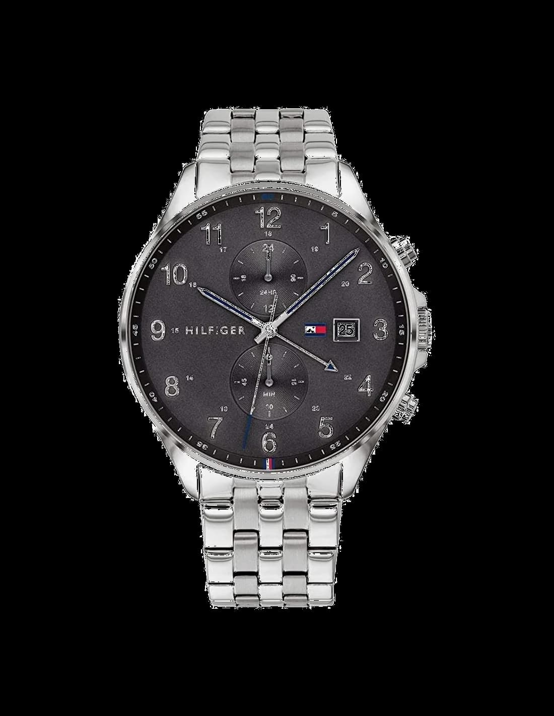Tommy Hilfiger 1791707 montre homme, noir, acier, chronomètre homme