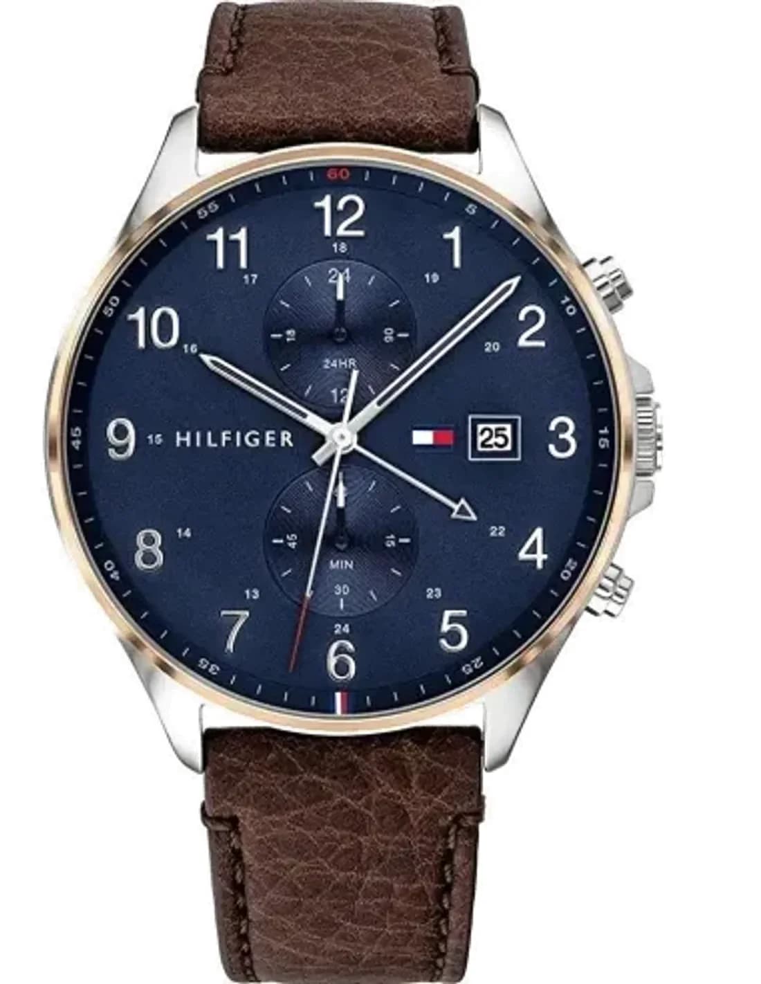 Tommy Hilfiger 1791712 Gold-Tone Case and Brown Leather Strap Watch