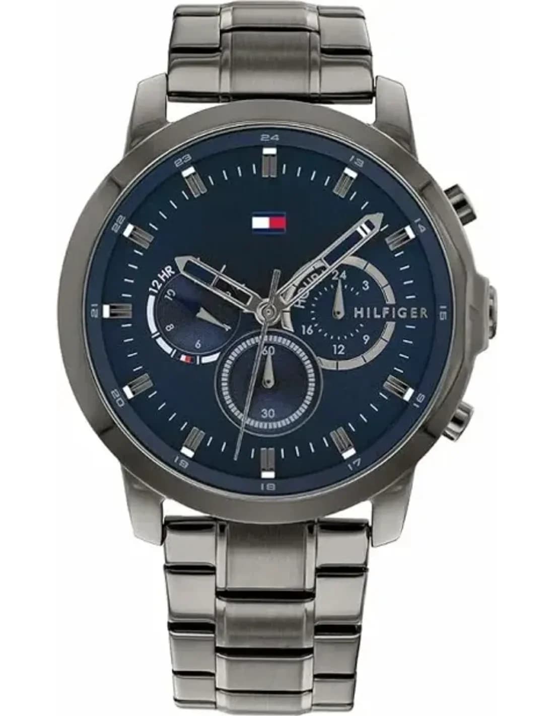Tommy Hilfiger 1791796 montre homme, cadran bleu et bracelet acier