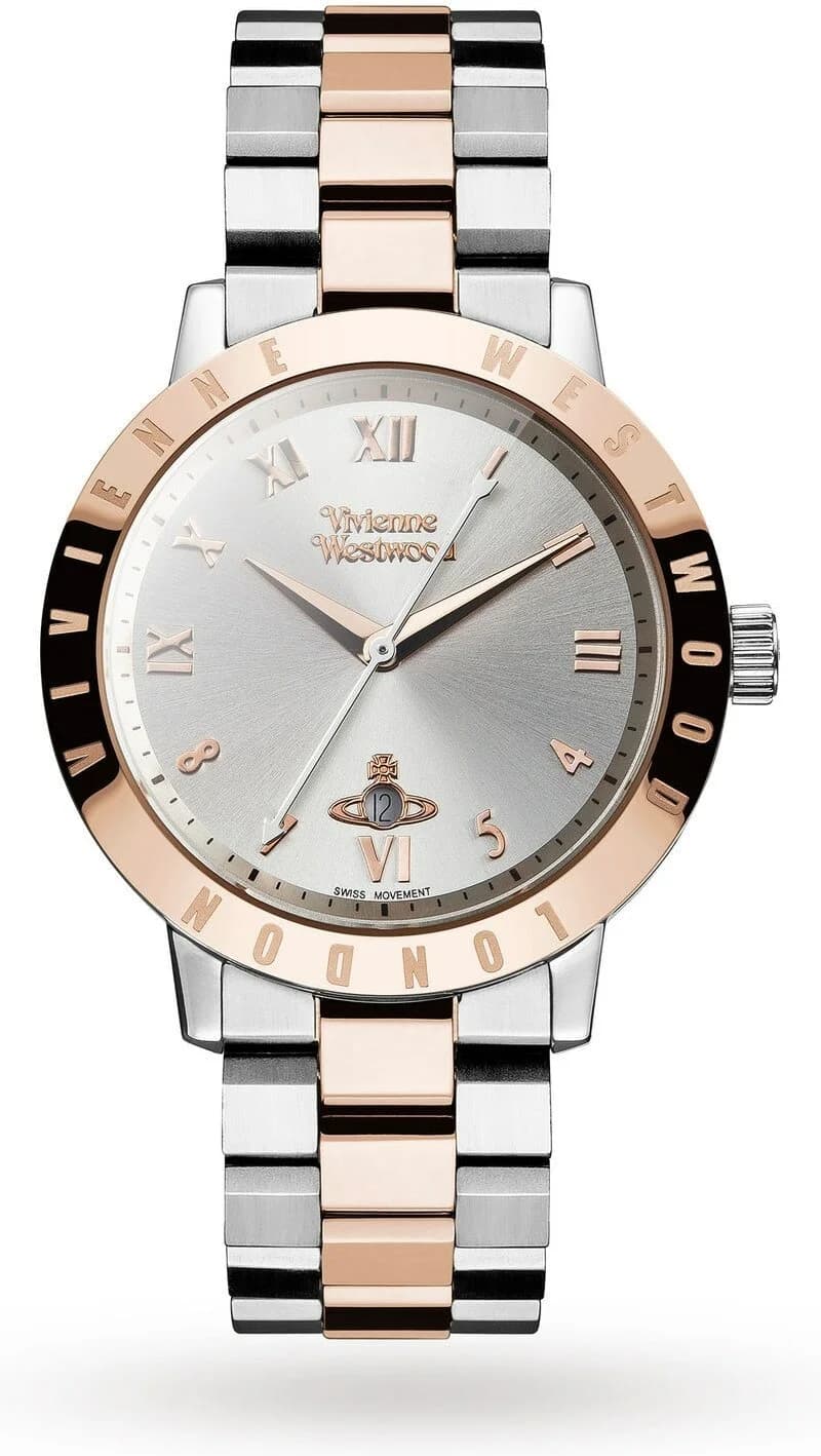 Vivienne Westwood VV152RSSL montre femme, cadran argenté avec bracelet acier bicolore