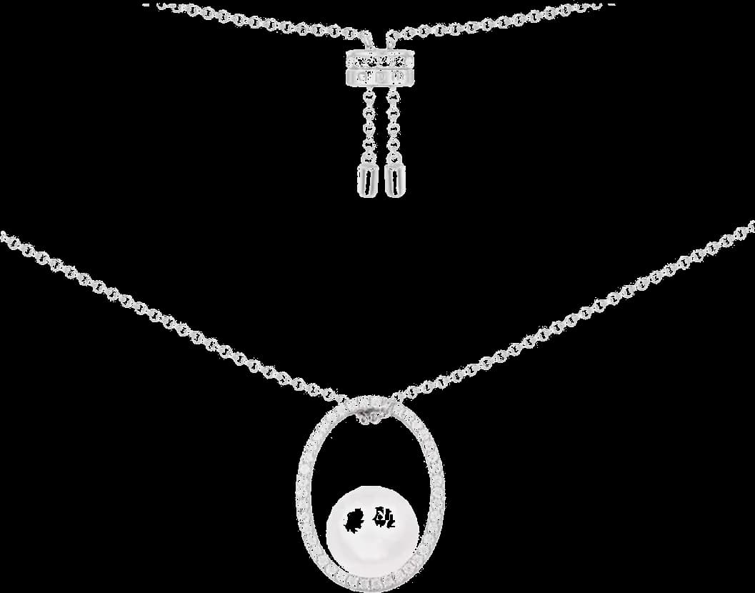 Collier APM Monaco ajustable Temperament Pearl incrusté de cristaux en argent 925