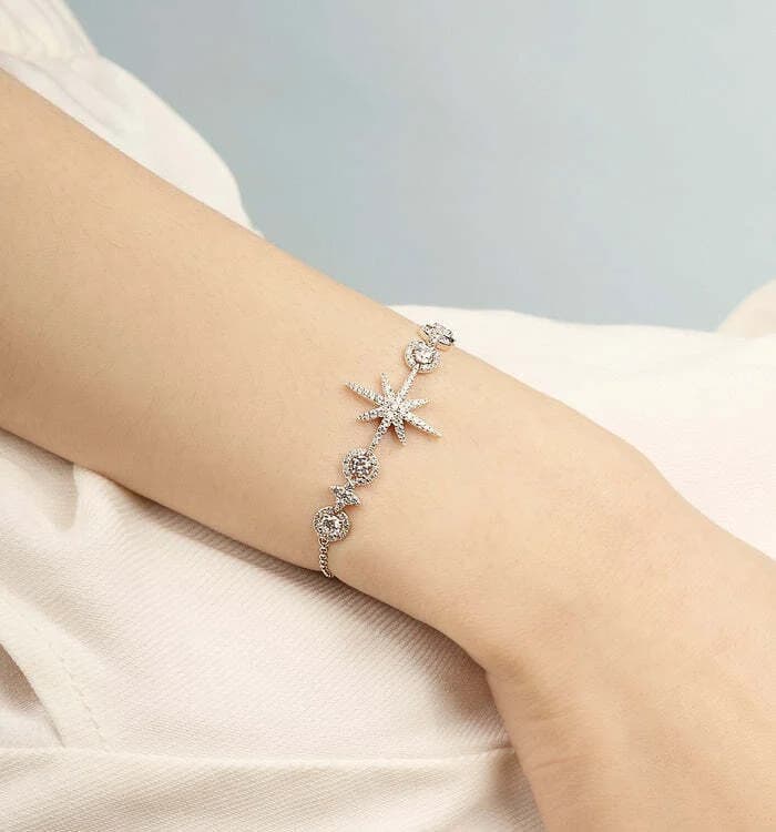 Bracelet APM Monaco ajustable argent 925 météorite et zirconiums vue 2