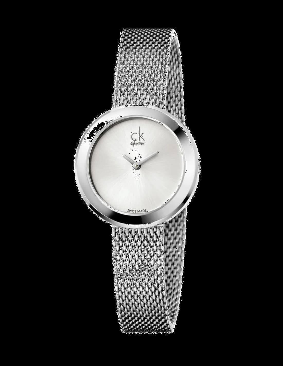 Montre Femme Calvin Klein Firm K3N23126 Acier Poli Cadran Noir Maille Milanaise