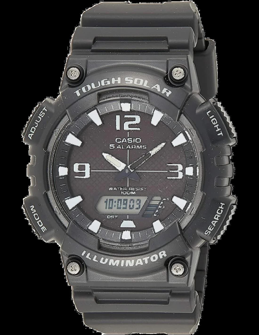 Montre Homme Casio Sport AQ-S810W-1A4VEF Noir à Affichage Mixte et Énergie Solaire