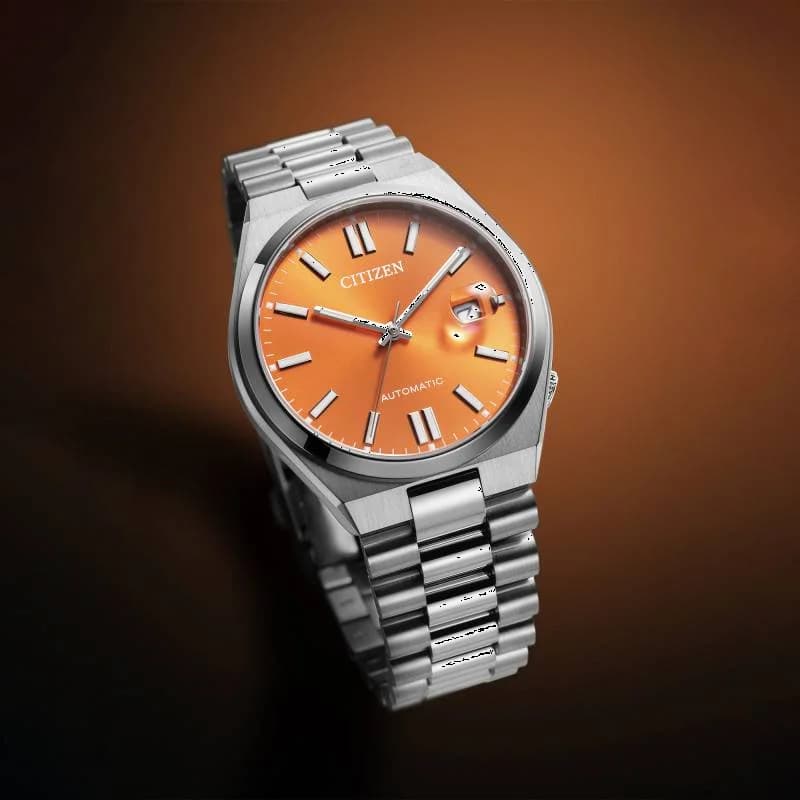 Montre Citizen NJ0151-88Z Automatique Cadran Orange et Bracelet Acier vue 5