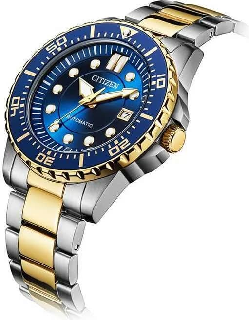 Citizen NJ0174-82L Automatic Sport Two-Tone Steel Blue Dial Men's Watch vue 2