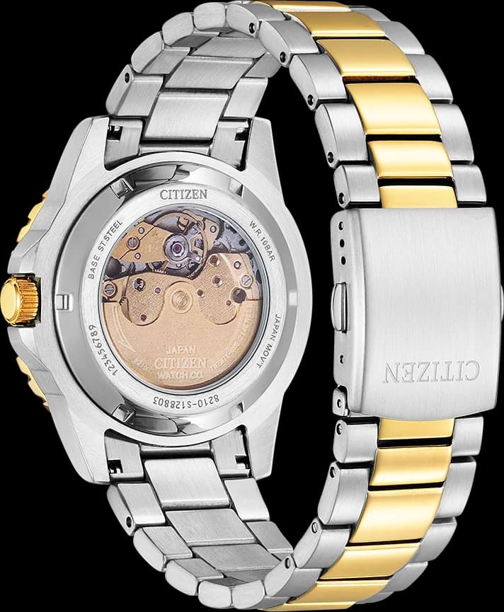 Citizen NJ0174-82L Automatic Sport Two-Tone Steel Blue Dial Men's Watch vue 3