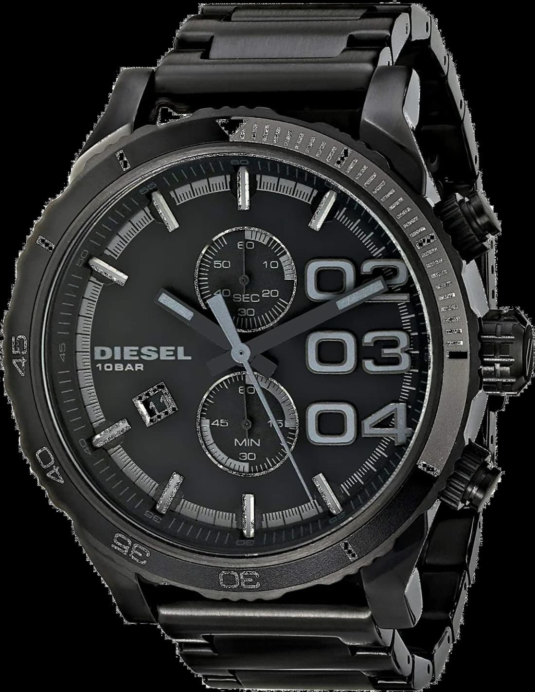 Montre Diesel DZ4326 Double Down 48 en Acier Noir