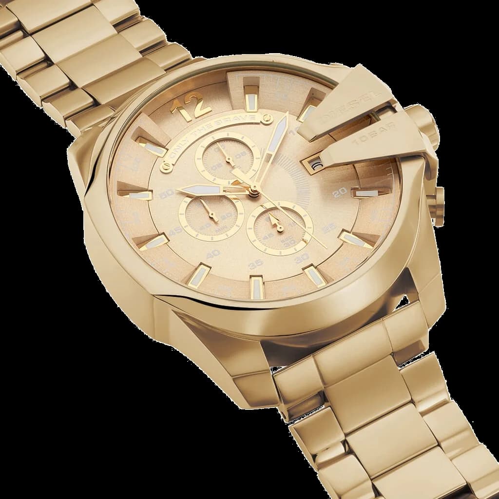 Diesel Mega Chief DZ4360 Gold-Tone Stainless Steel Men's Watch vue 2