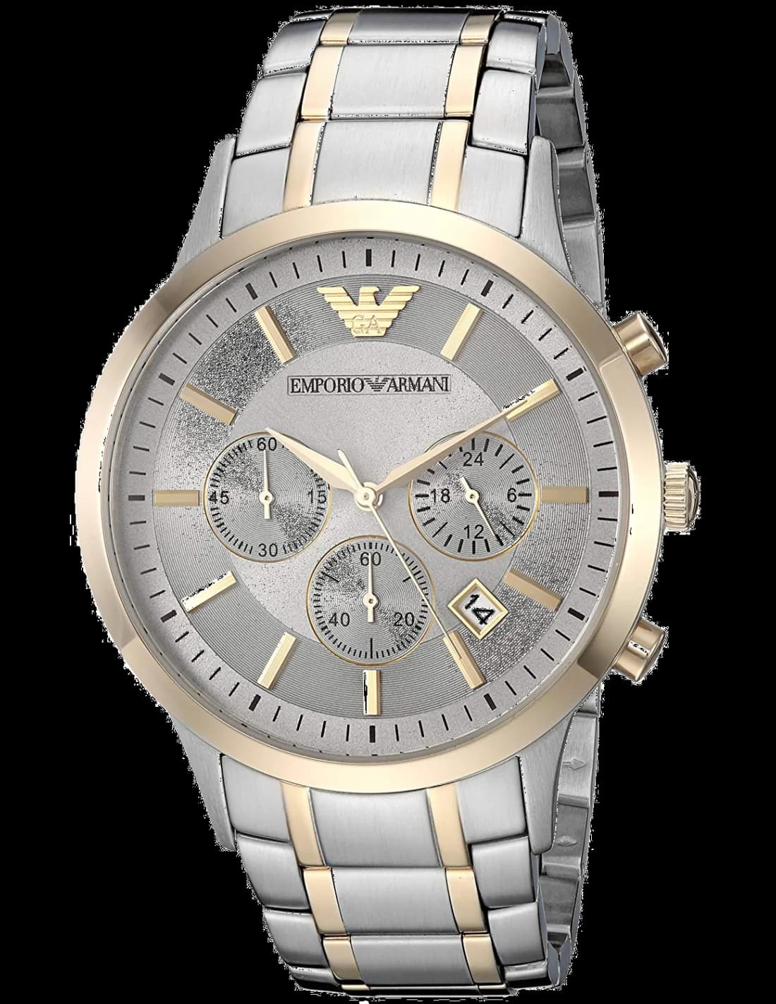 Emporio Armani AR11076 Bicolour Stainless Steel Watch with NATO Strap