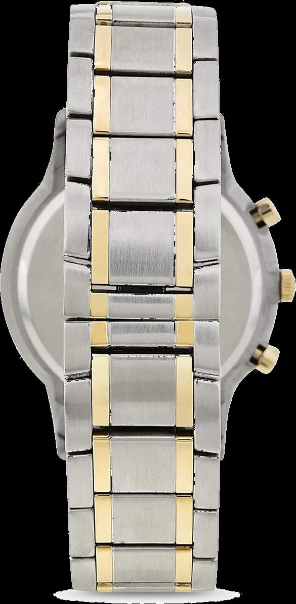 Emporio Armani AR11076 Bicolour Stainless Steel and NATO Strap Men's Watch vue 3