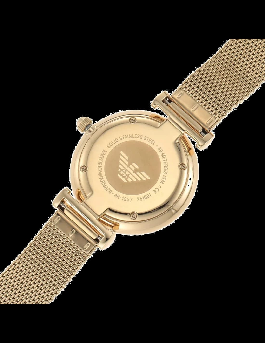 Emporio Armani AR1957 Gold Milanese Mesh Watch vue 4