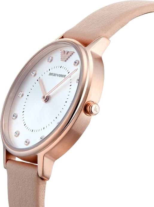 Emporio Armani AR2510 Rose Gold Case and Nude Leather Watch vue 2
