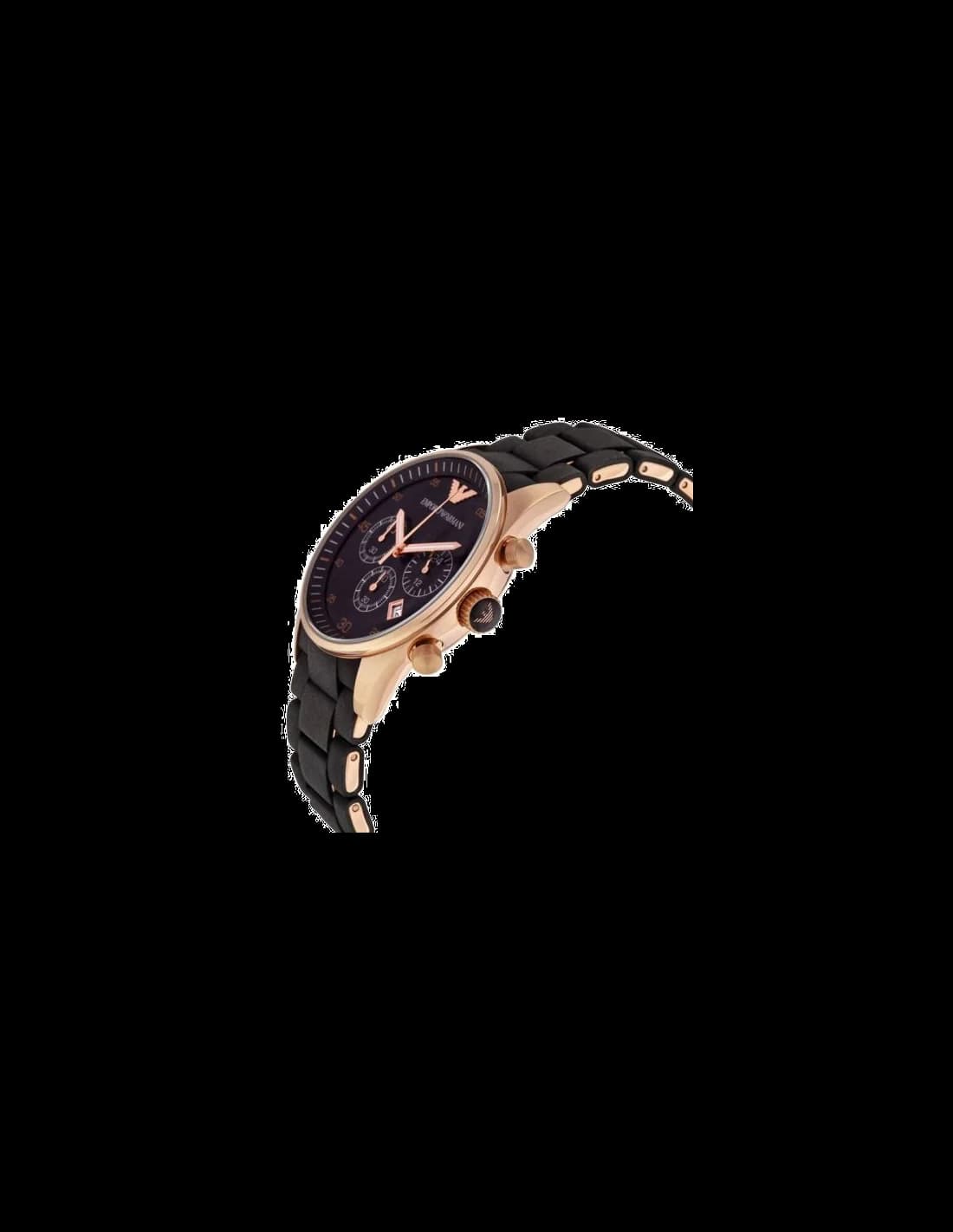 Emporio Armani AR5905 Chronograph Rose Gold Stainless Steel and Silicone Watch vue 3