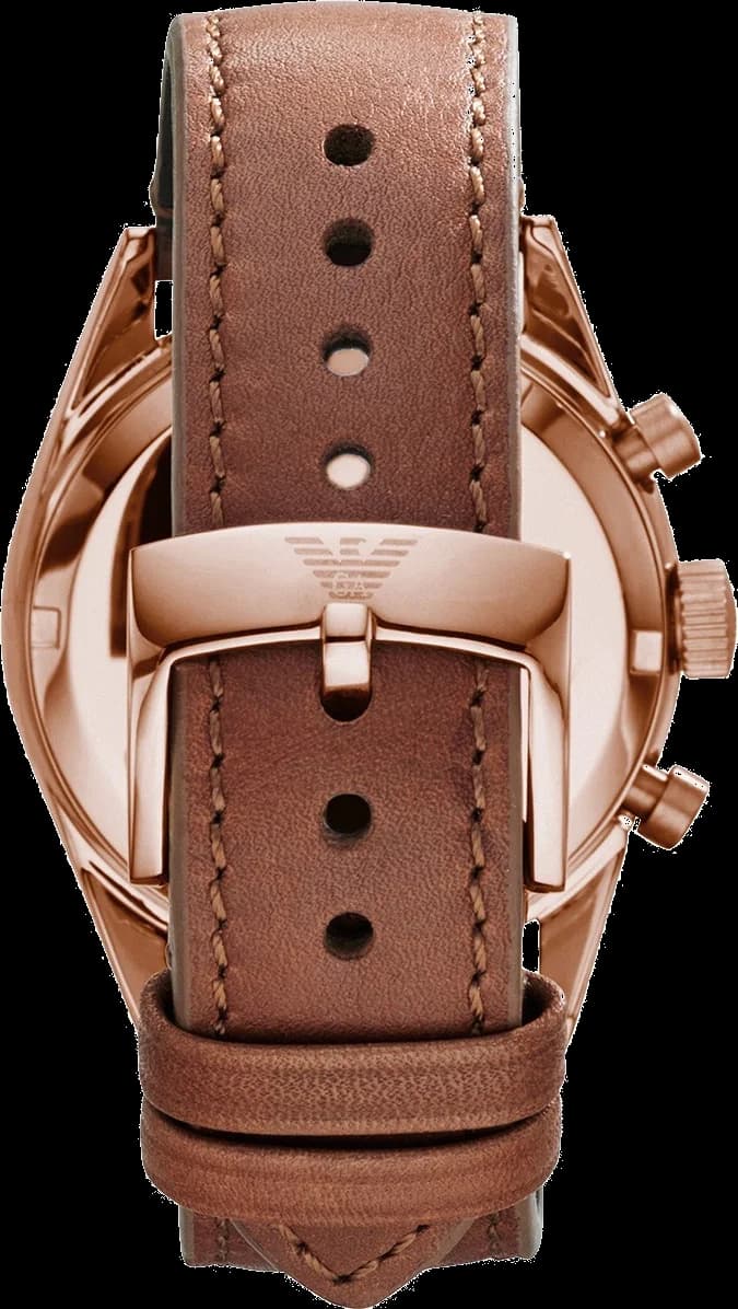 Emporio Armani AR5996 Brown Leather Strap Women's Watch vue 2