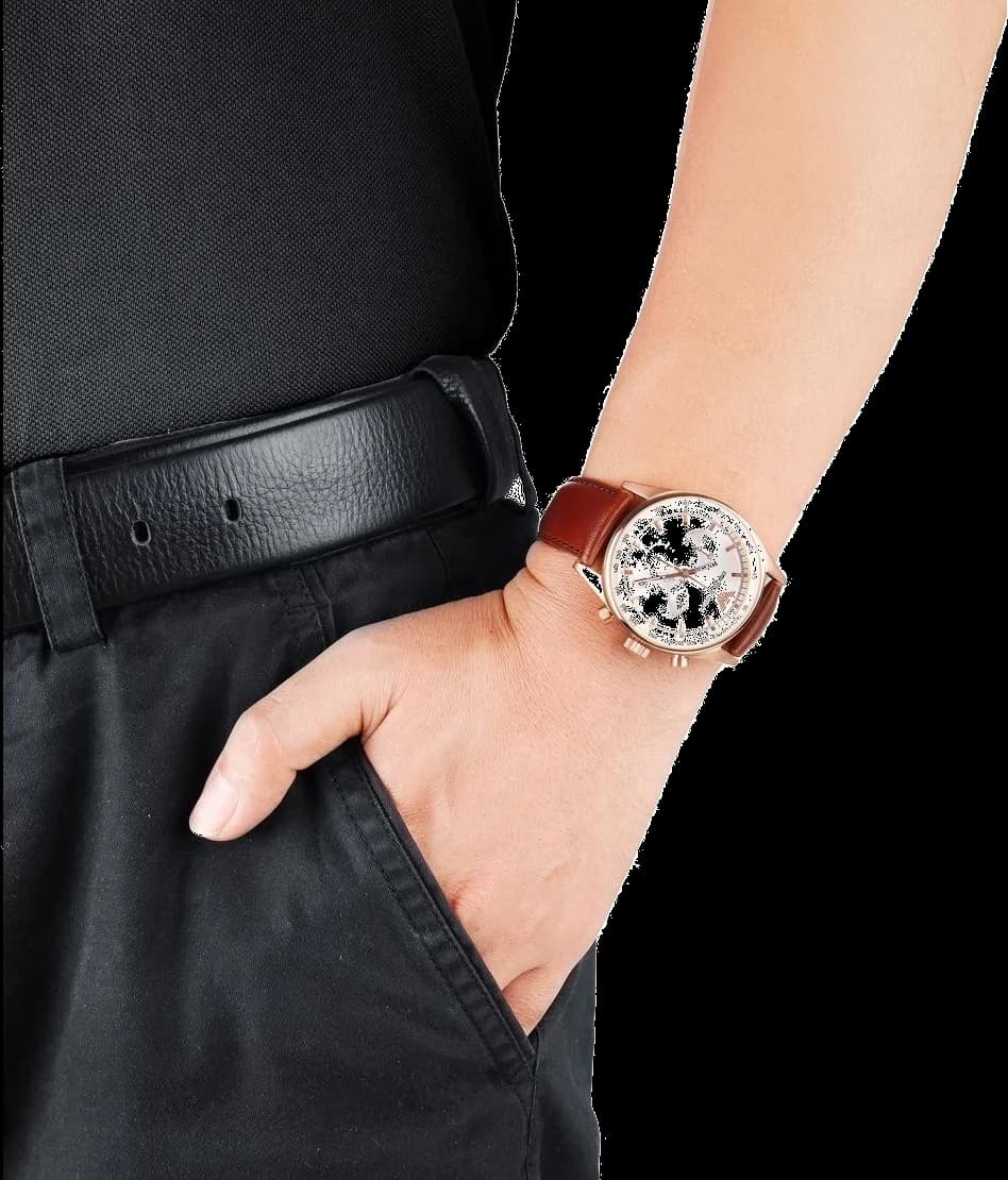 Emporio Armani AR5996 Brown Leather Strap Women's Watch vue 3