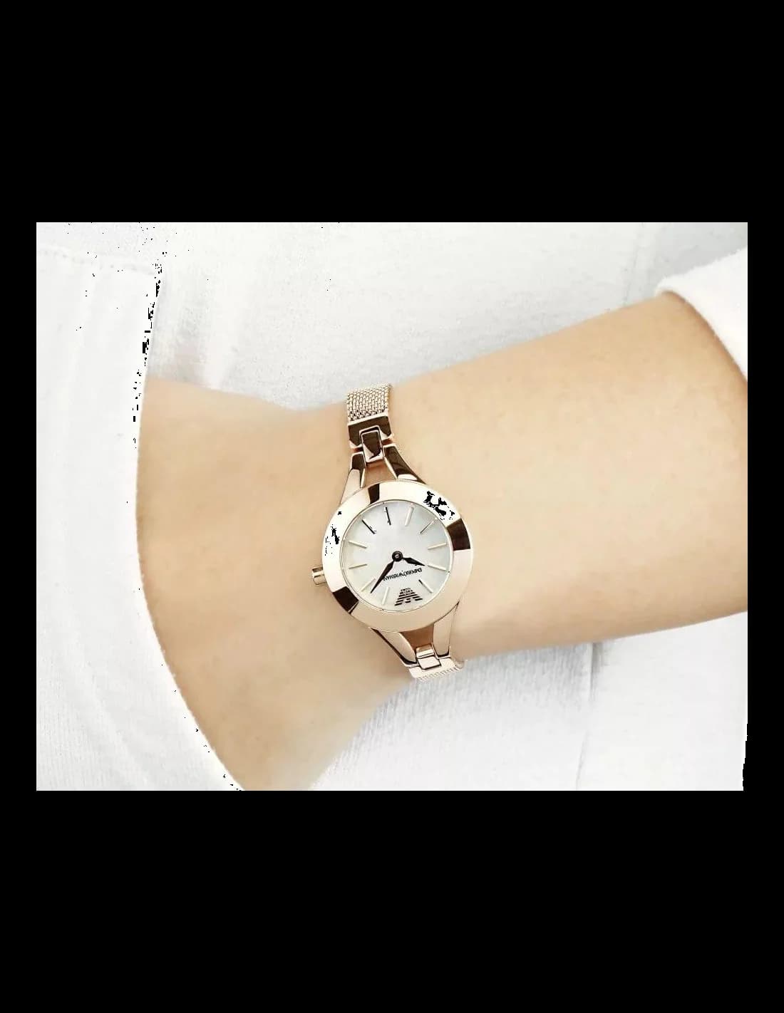 Emporio Armani AR7329 Rose Gold and Mother-of-Pearl Dial Watch vue 4