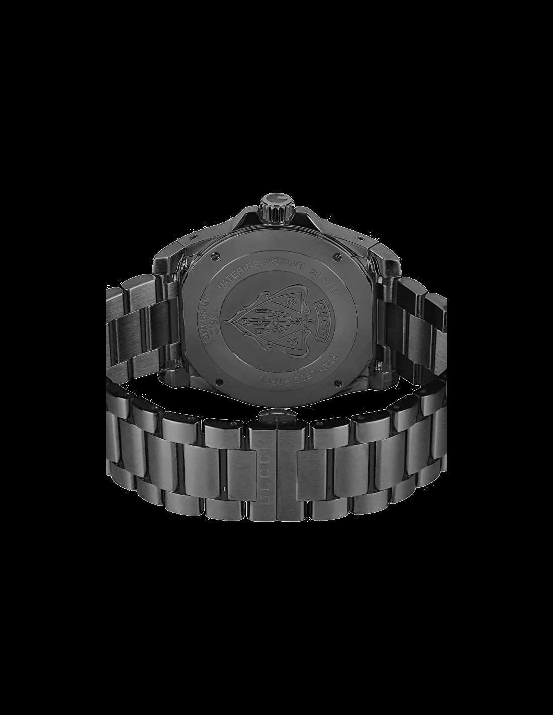 Montre Homme Gucci Dive YA136213 bracelet en acier inoxydable noir vue 3