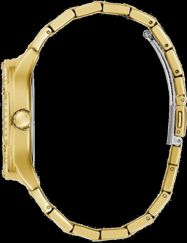 Montre Guess Duchess GW0558L2 — pièce dorée carrée — bracelet acier boucle déployante vue 3
