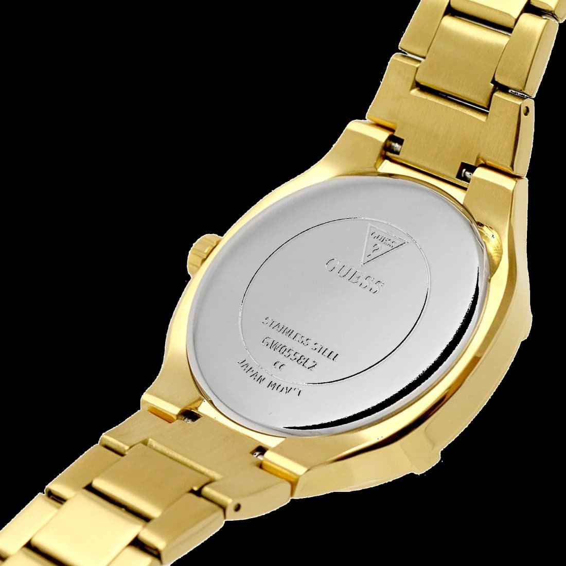 Montre Guess Duchess GW0558L2 — pièce dorée carrée — bracelet acier boucle déployante vue 4