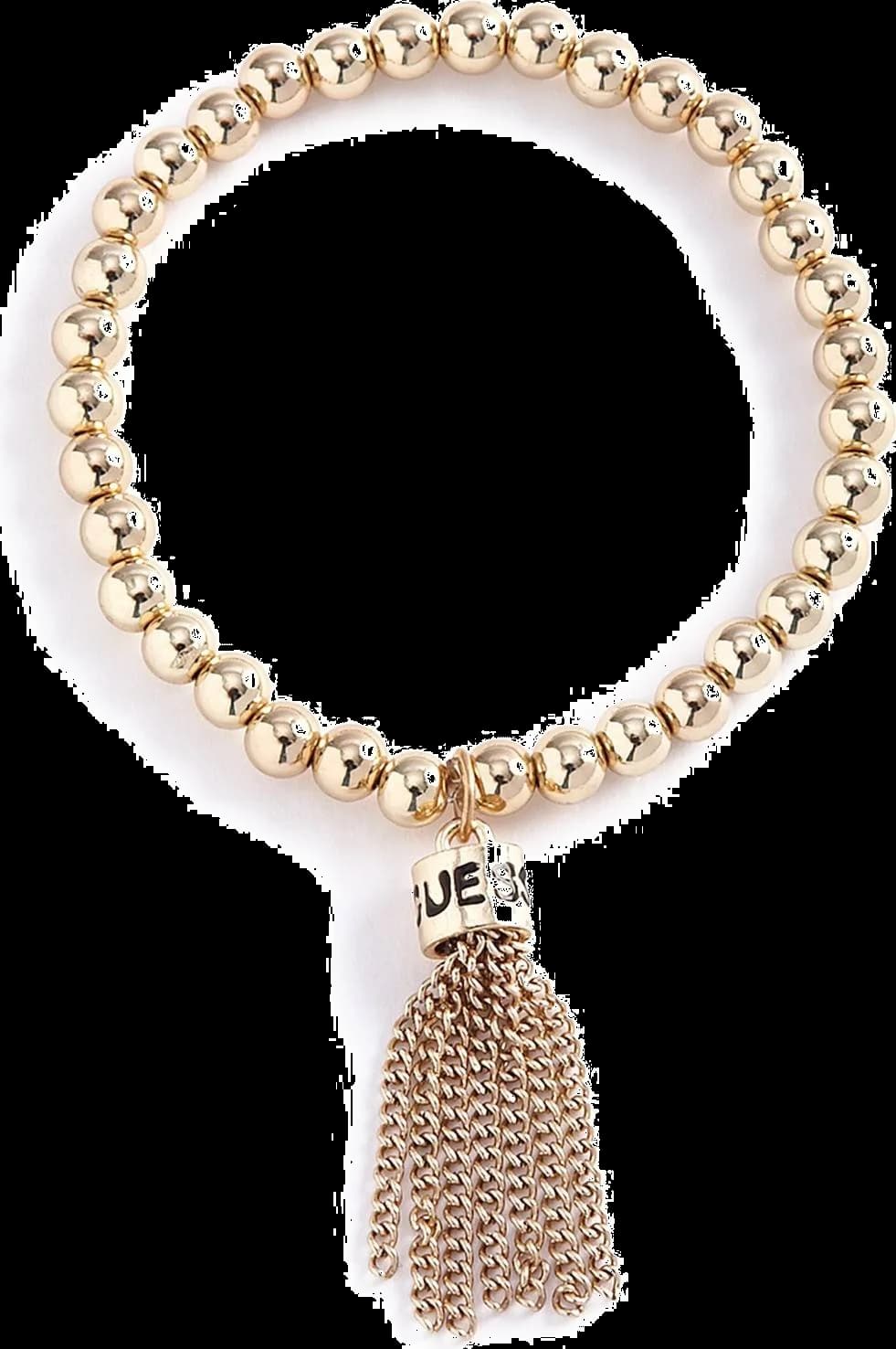Bracelet Guess en perles d'acétate doré avec breloque