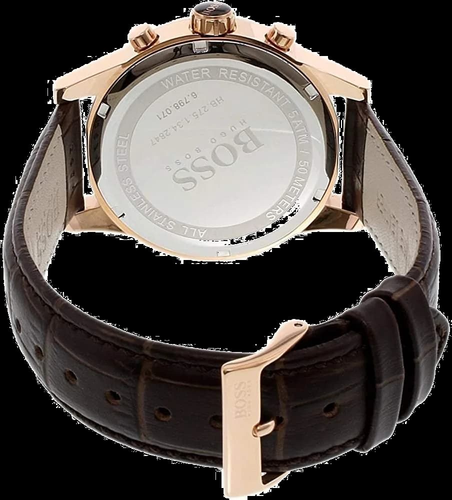 Hugo Boss 1513281 Brown Leather and Slate Dial Men's Watch vue 2