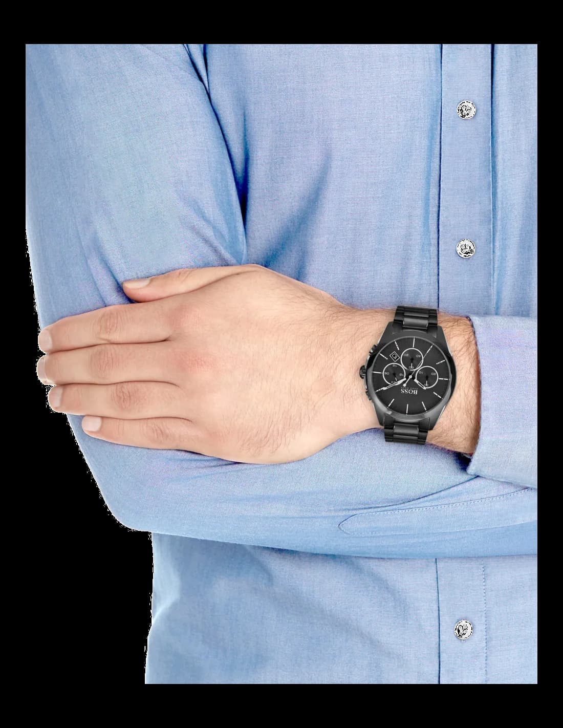 Hugo Boss 1513365 Onyx Chronograph Black Steel Watch vue 4