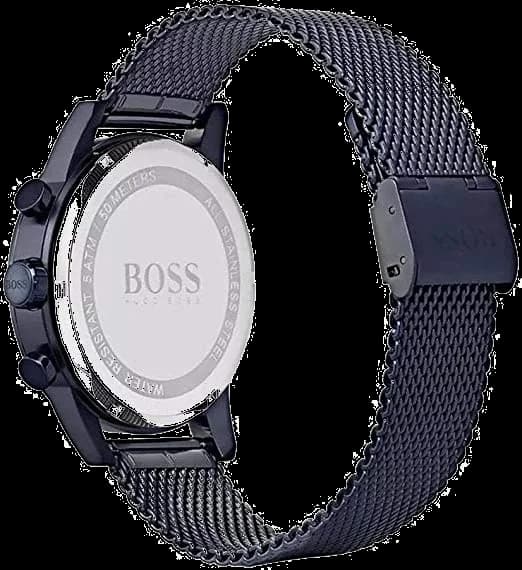 Hugo Boss 1513538 Blue Night Dial and Milanese Mesh Men's Watch vue 3