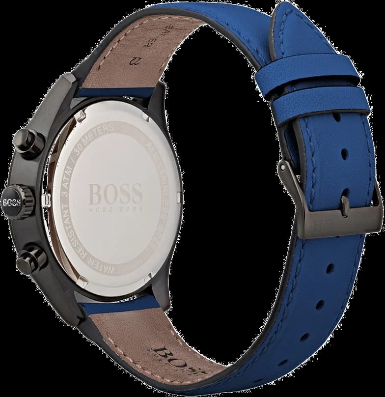 Hugo Boss 1513563 Grand Prix Chronograph Blue Stainless Steel and Silicone Men's Watch vue 2