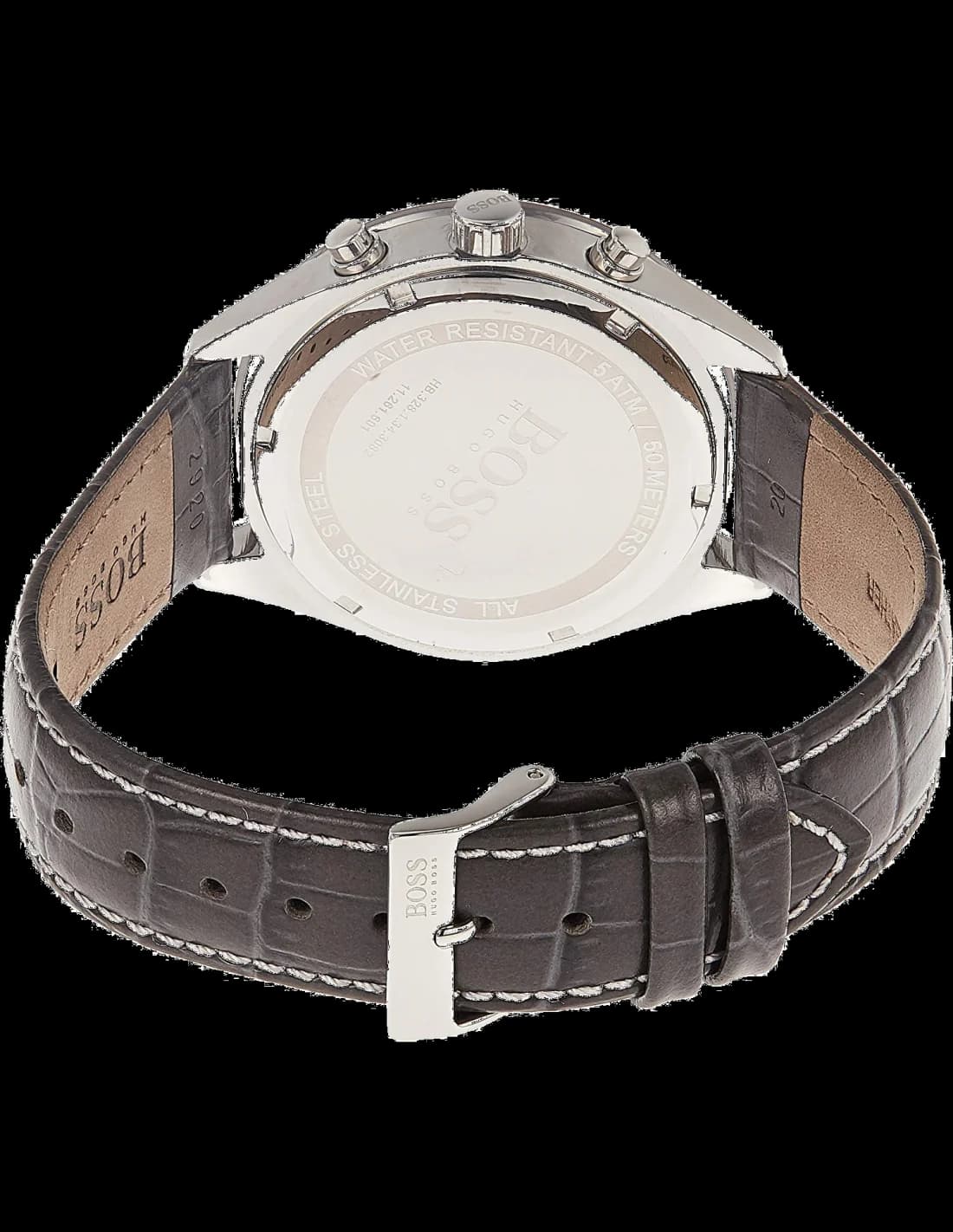 Hugo Boss 1513659 Chronograph Stainless Steel and Black Leather Watch vue 3