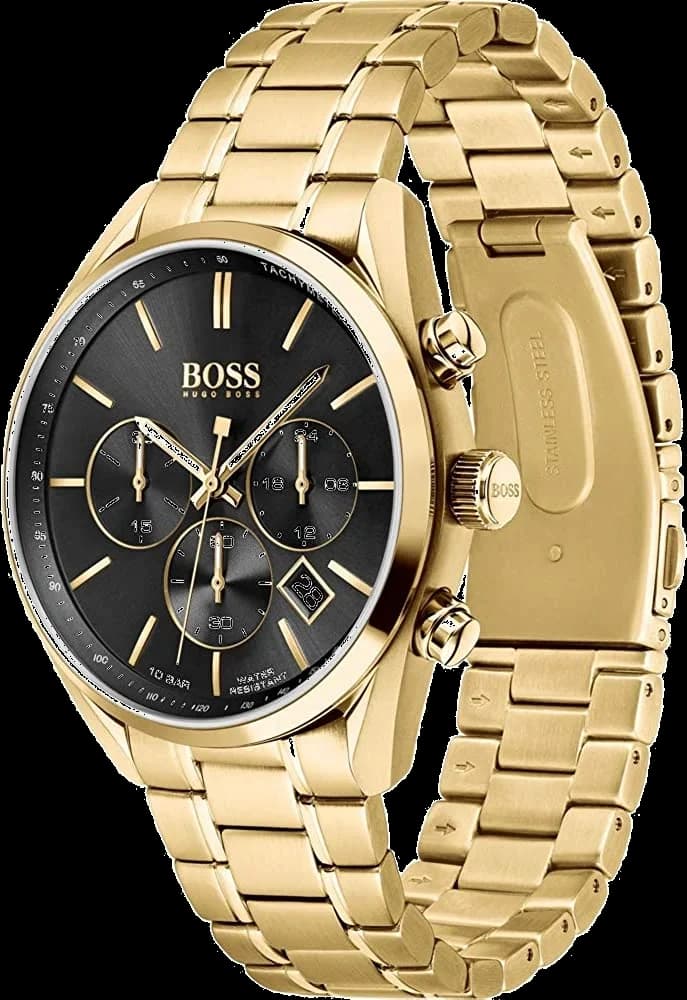 Montre Homme Hugo Boss Champion 1513848 bracelet acier doré jaune vue 2