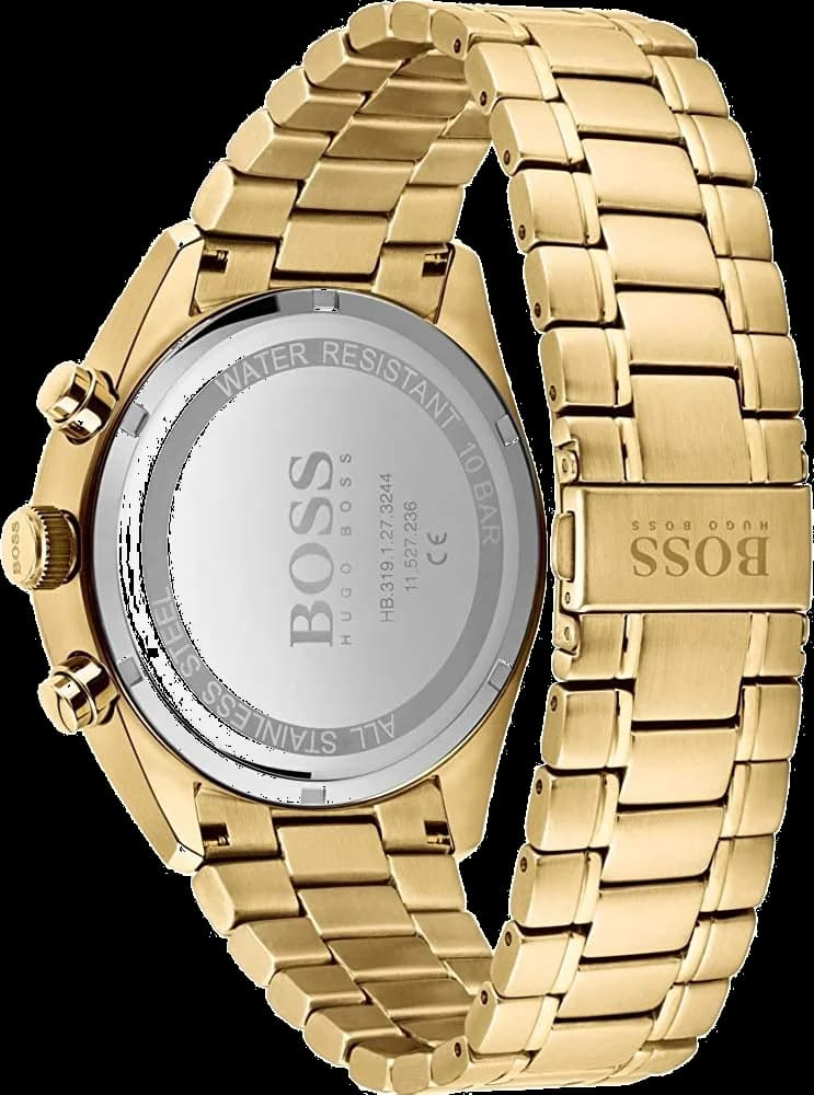 Montre Homme Hugo Boss Champion 1513848 bracelet acier doré jaune vue 3