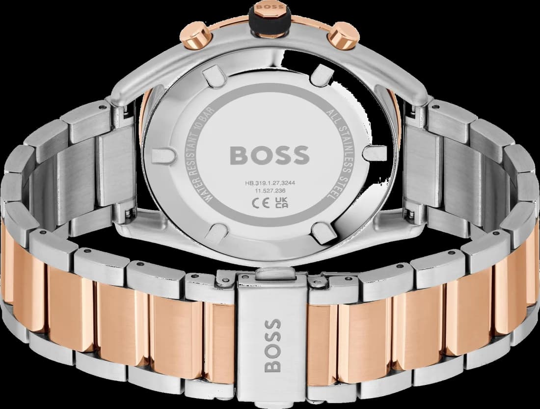 Hugo Boss 1514026 Center Court Bicolor Stainless Steel and Rose Gold Men's Watch vue 3