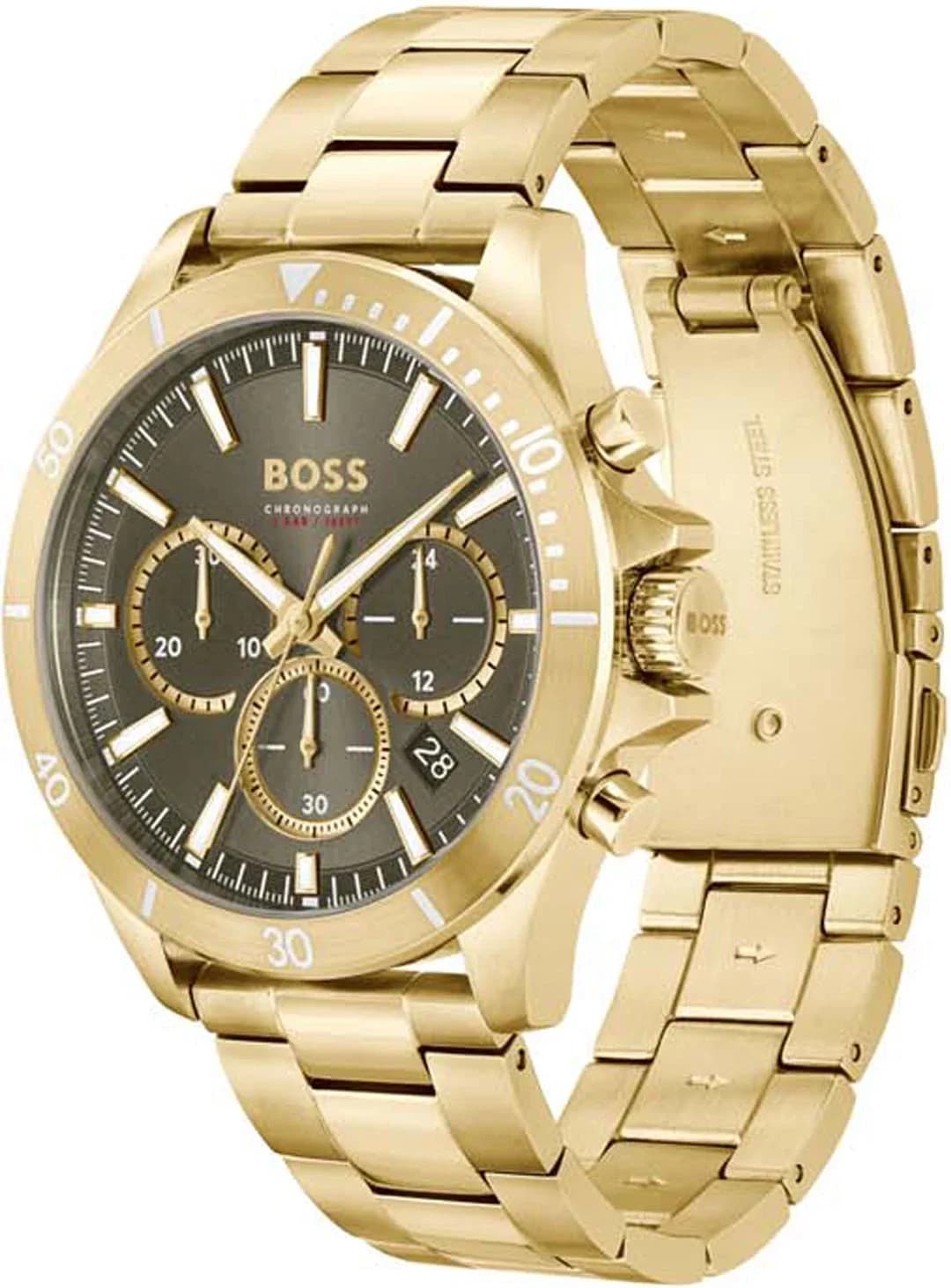 Montre Homme Hugo Boss Troper 1514059 bracelet acier doré cadran multifonctions vue 2