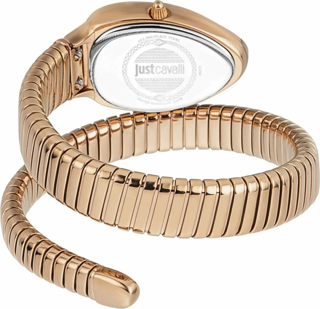 Just Cavalli JC1L208M0055 Signature Snake Rose Gold and Green Watch vue 2