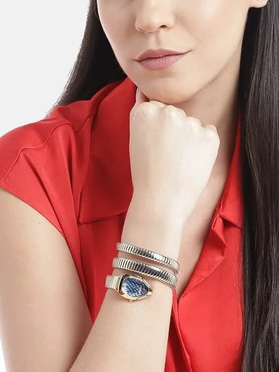 Just Cavalli JC1L224M0075 Two-Tone Bracelet Blue Dial Watch vue 4