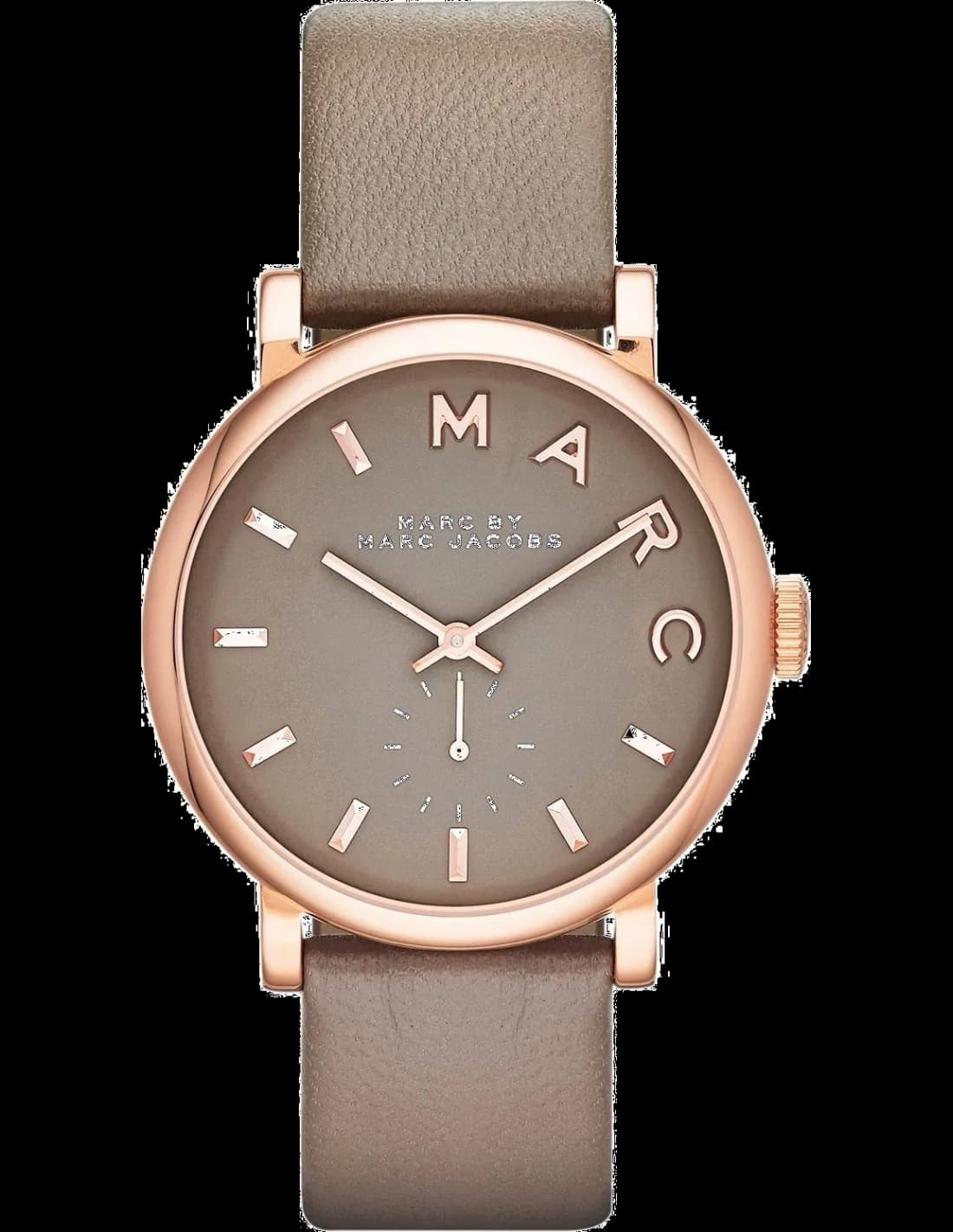 Montre Marc Jacobs MBM1266 en Acier Doré Rose et Cuir Gris