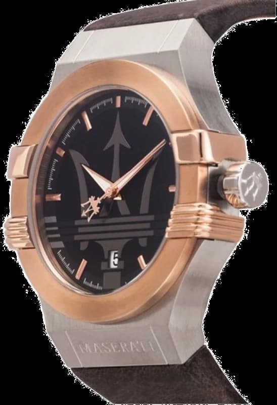 Maserati Potenza R8851108014 Brown Leather Strap Men's Watch vue 2
