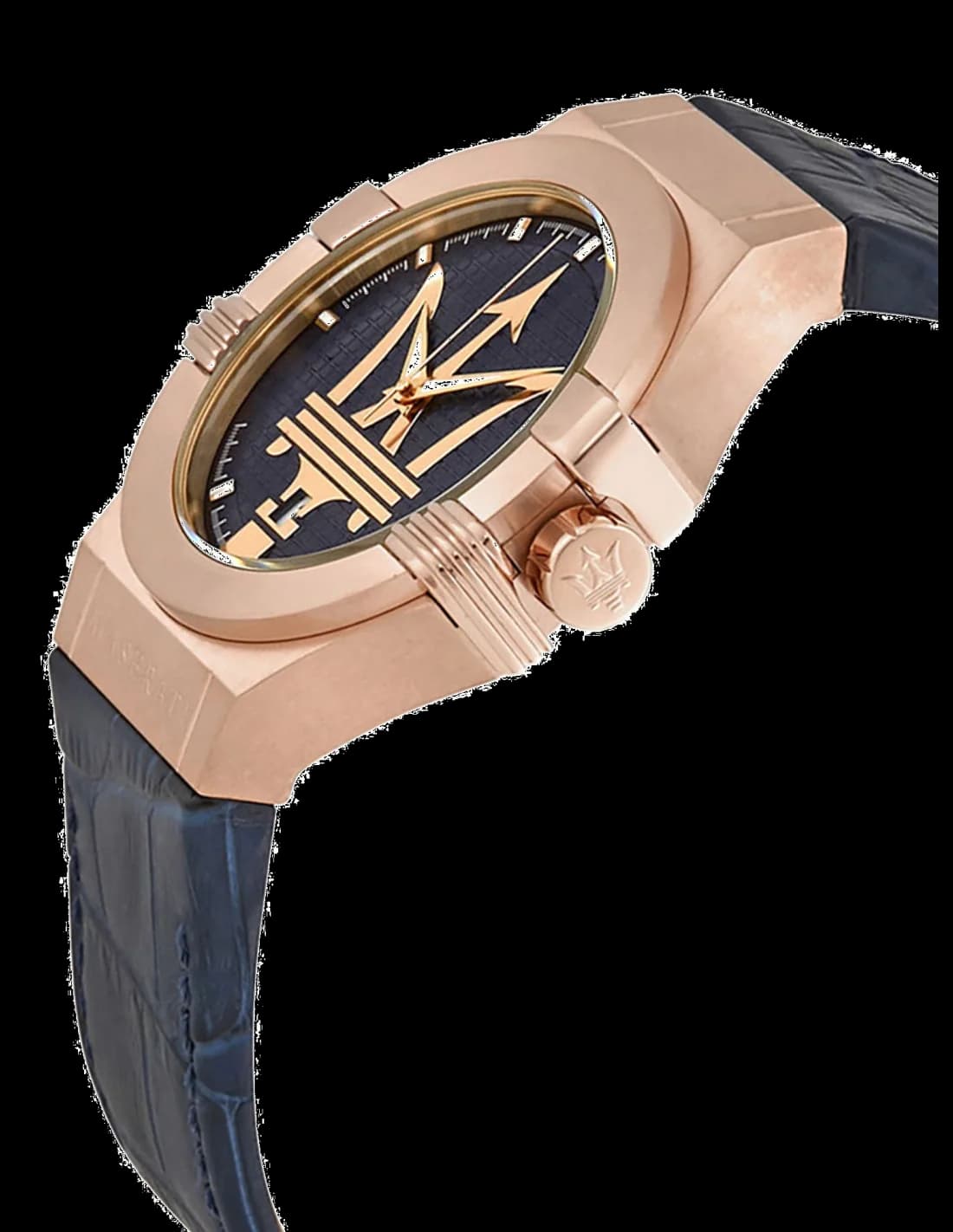 Maserati Potenza R8851108027 Blue Leather Strap Men's Watch vue 2