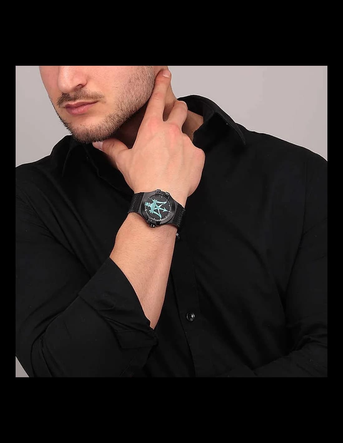 Maserati Potenza Aqua Edition R8853144002 Black Stainless Steel Milanese Mesh Watch vue 5