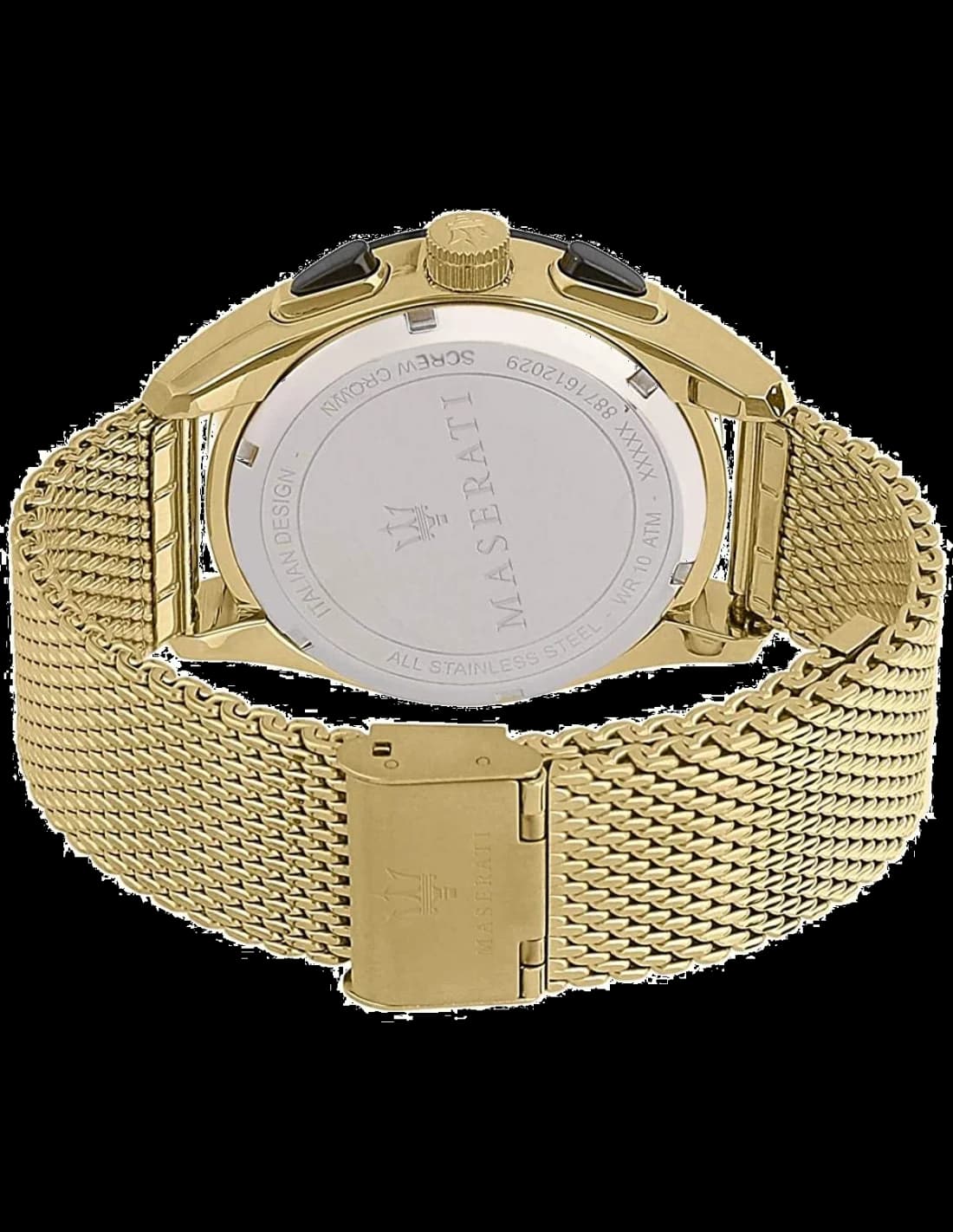 Maserati Traguardo R8873612010 Gold Milanese Mesh Strap Watch vue 3