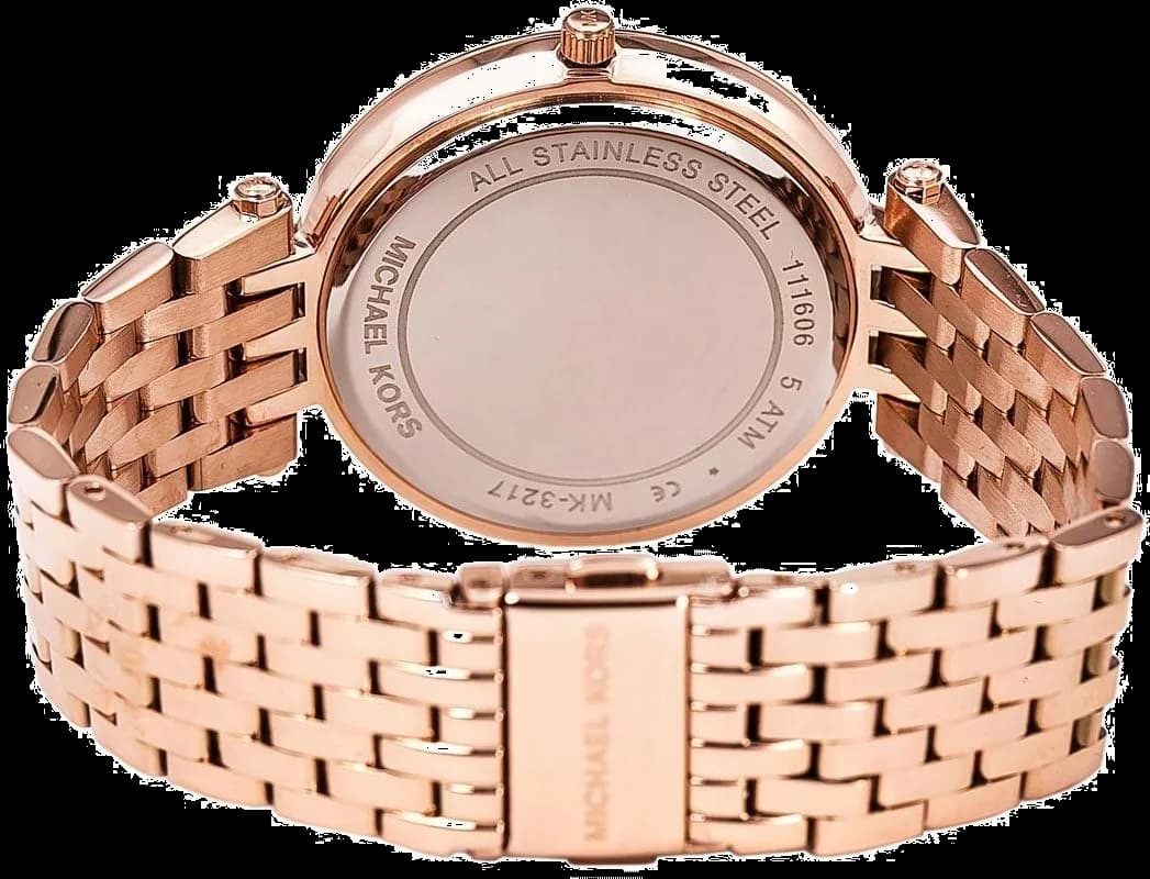 Michael Kors MK3217 Rose Gold Stainless Steel and Crystal Bracelet Watch vue 3