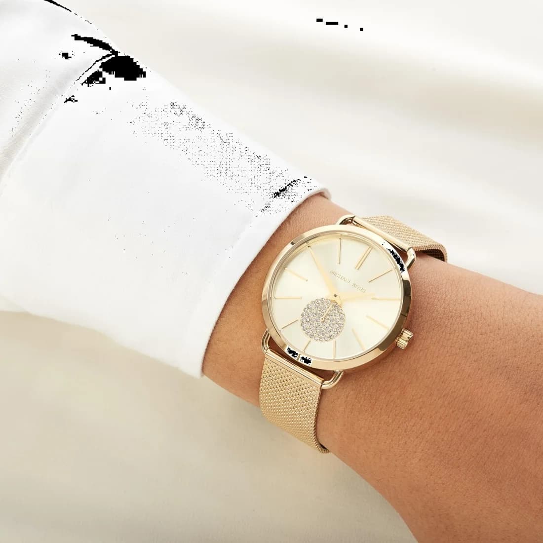 Montre Michael Kors MK3844 Portia en Acier Argenté et Maille Milanaise vue 5