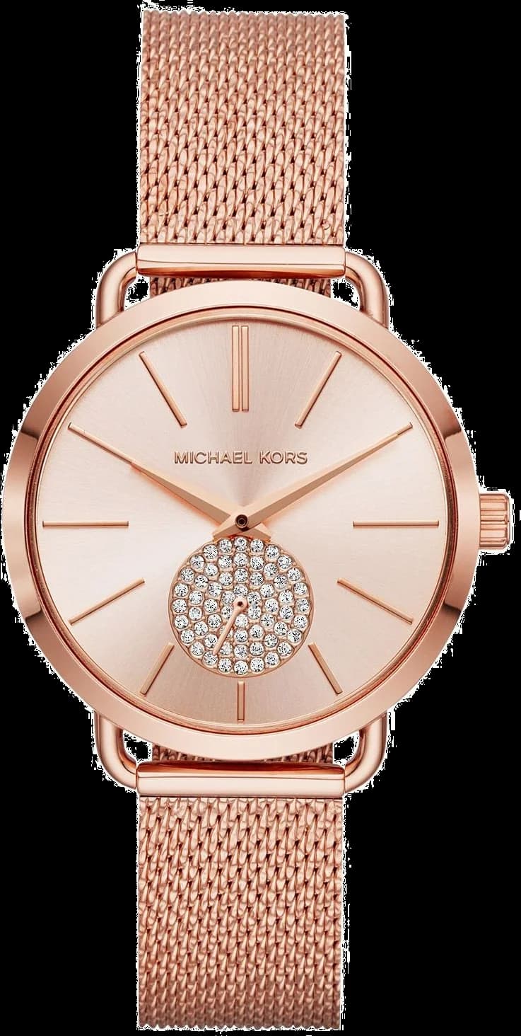 Montre Michael Kors MK3845 en acier or rose et maille milanaise
